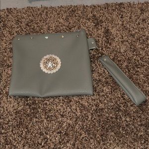 Homemade zipper wristlet bag.